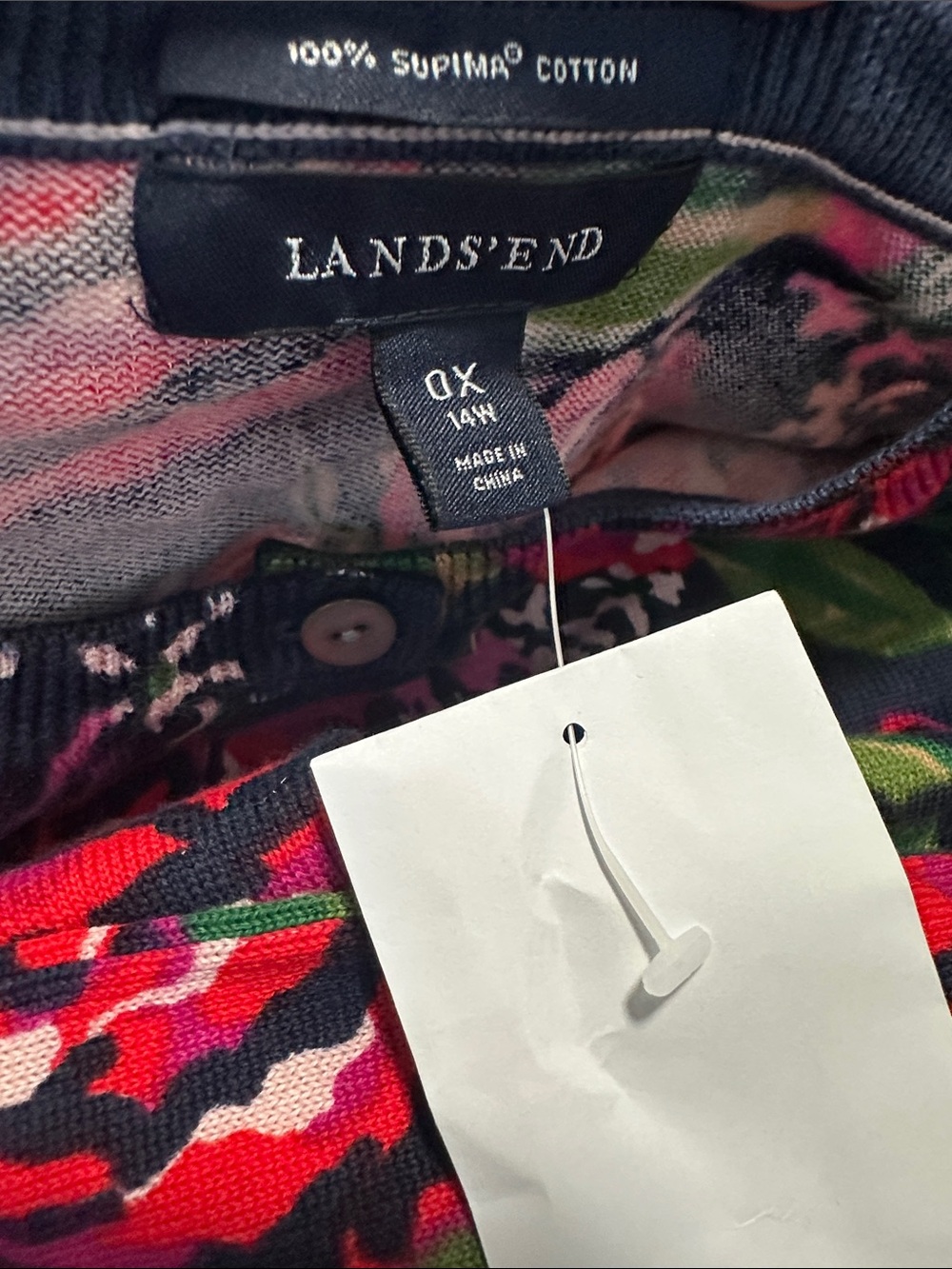 🥕 NWT Lands End 100% Supima Cotton  Lightweight Cardigan Sweater - Picture 3 of 3